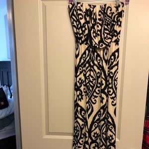 Black/Tan Maxi Dress